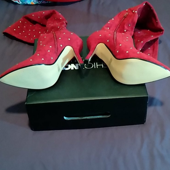 Fashion Nova Rhinestone boots red 7.5 - Picture 2 of 2